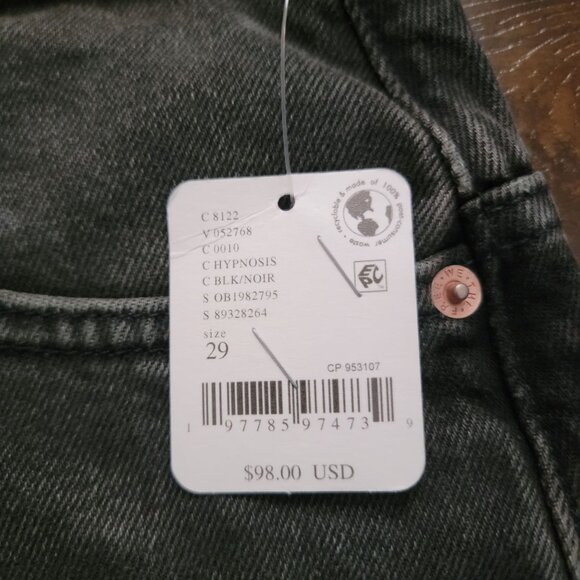 Free People Deep Trance Boyfriend Jeans Womens 29 Casual Black Boho Indie Grunge - Picture 4 of 9